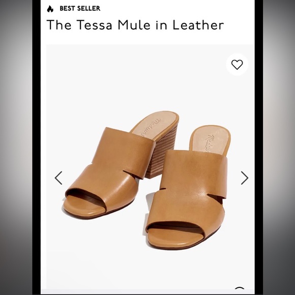 NEW🔥 Madewell The Tessa Mule in Leather in Desert Camel Sz 7 - Picture 2 of 10